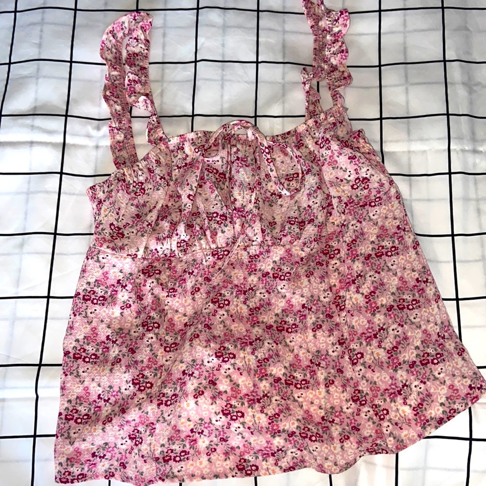 NEW Lush Arianna Ruffle Sleeve Blouse - Light Pink